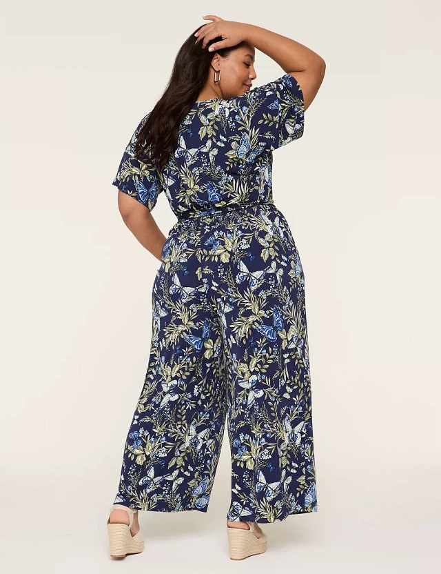 Lane Bryant Surplice-Neck Tie-Waist Jersey Jumpsuit at Hamilton
