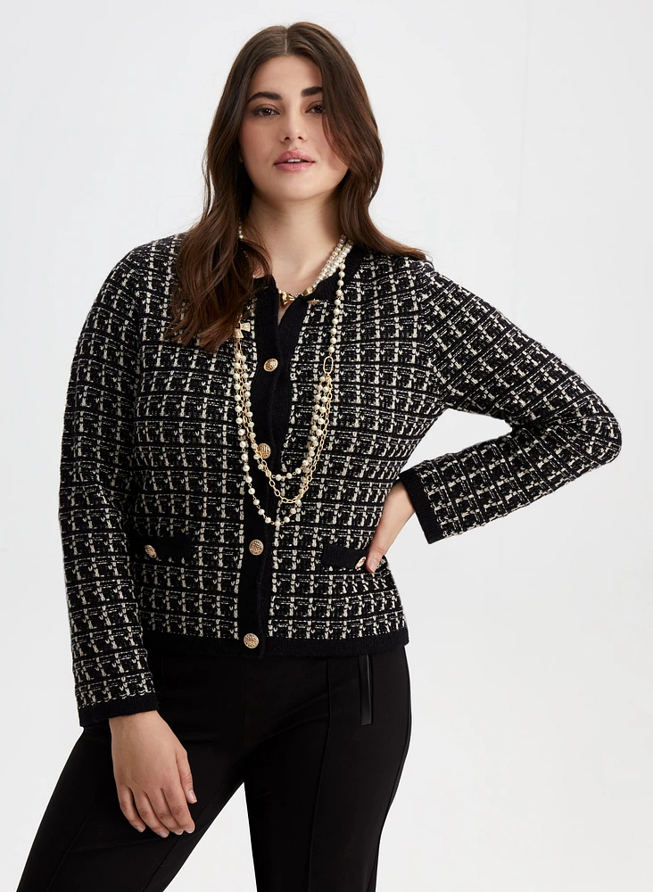 Plaid button front cardigan online