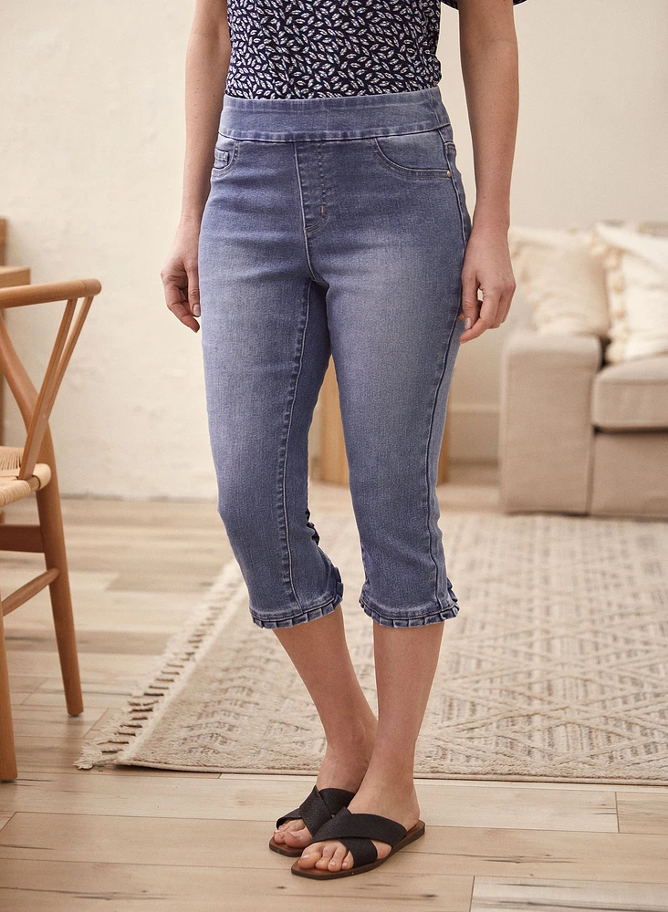 Ruffle hem capris sales
