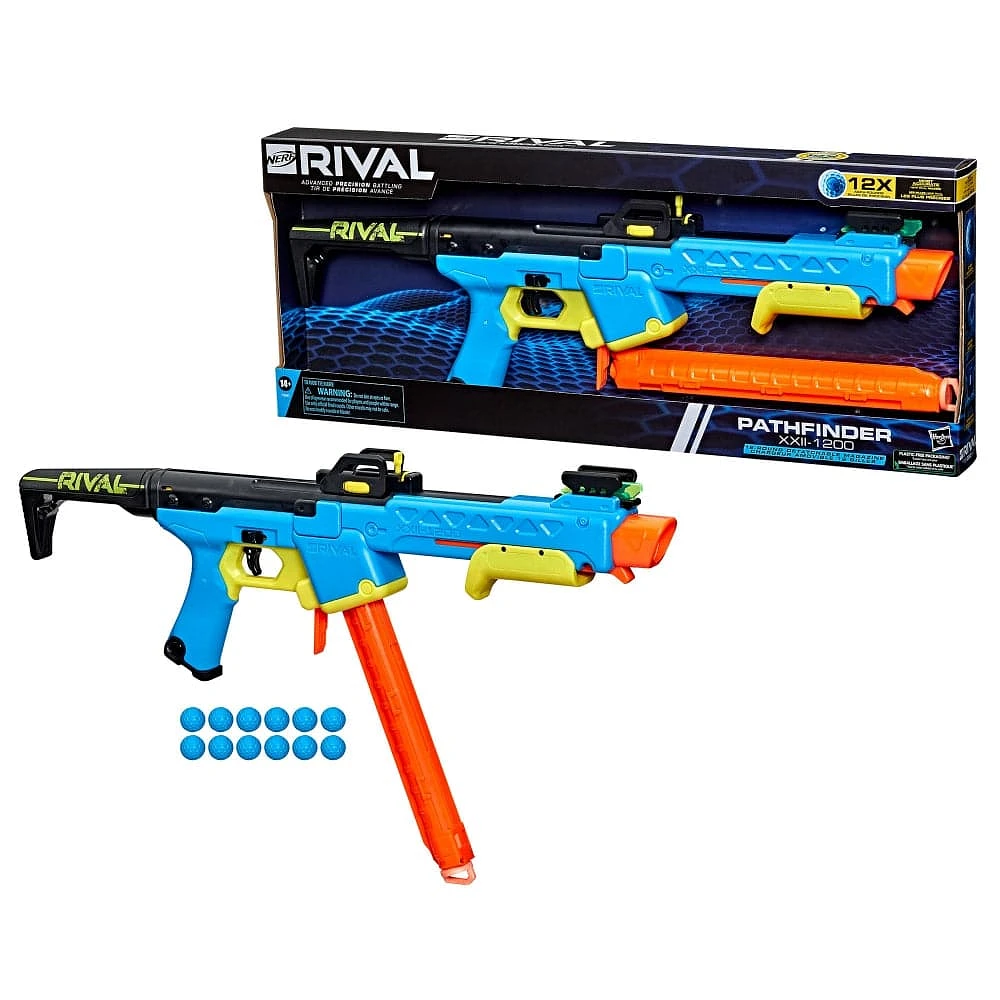 Nerf Rival Charger MXX-1200 Bleu et Billes en Mousse Nerf Rival