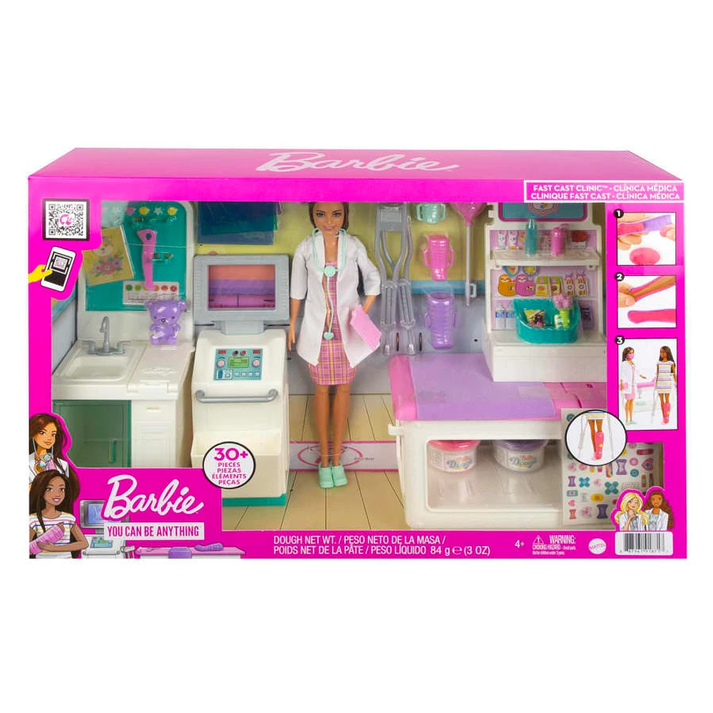 Barbie Fast Cast outlet Clinic Doll & Playset, Brunette Doll & 30+ Accessories