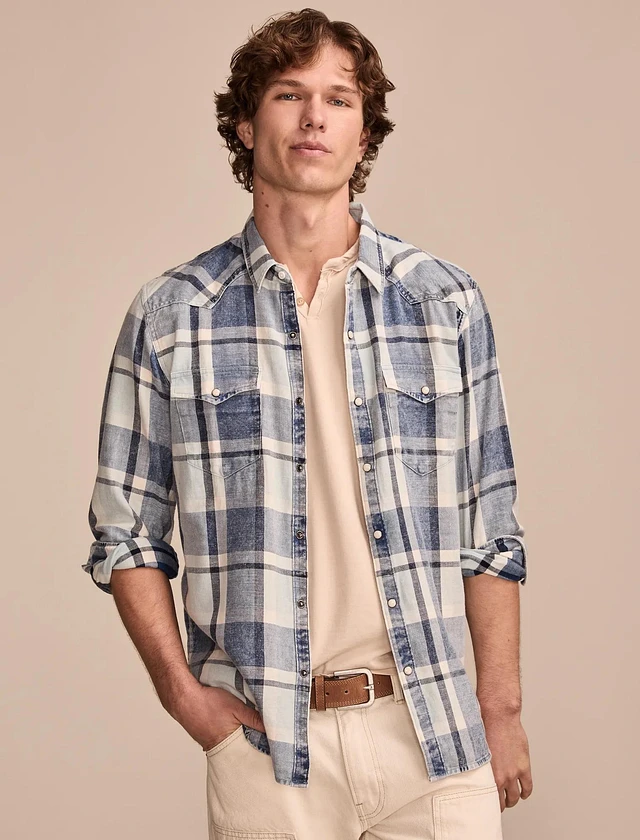 LUCKY INDIGO TWILL LONG SLEEVE MASA WESTERN SHIRT | Arden Fair