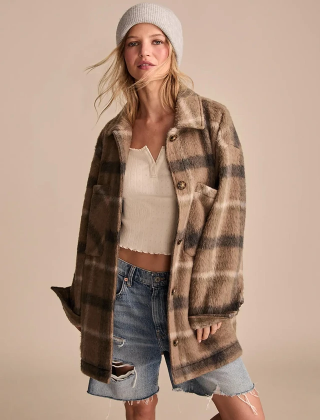LUCKY OVERSIZED PLAID SHIRT JACKET | Arden Fair