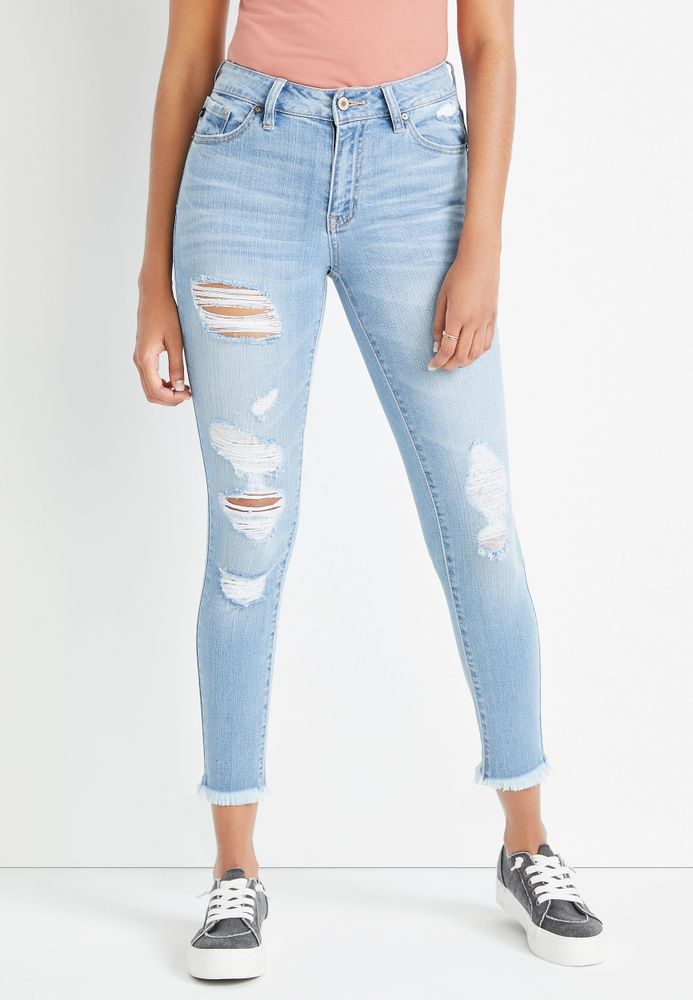 Maurices KanCan™ High Rise Light Wash Ripped Skinny Jean | Mall of America®