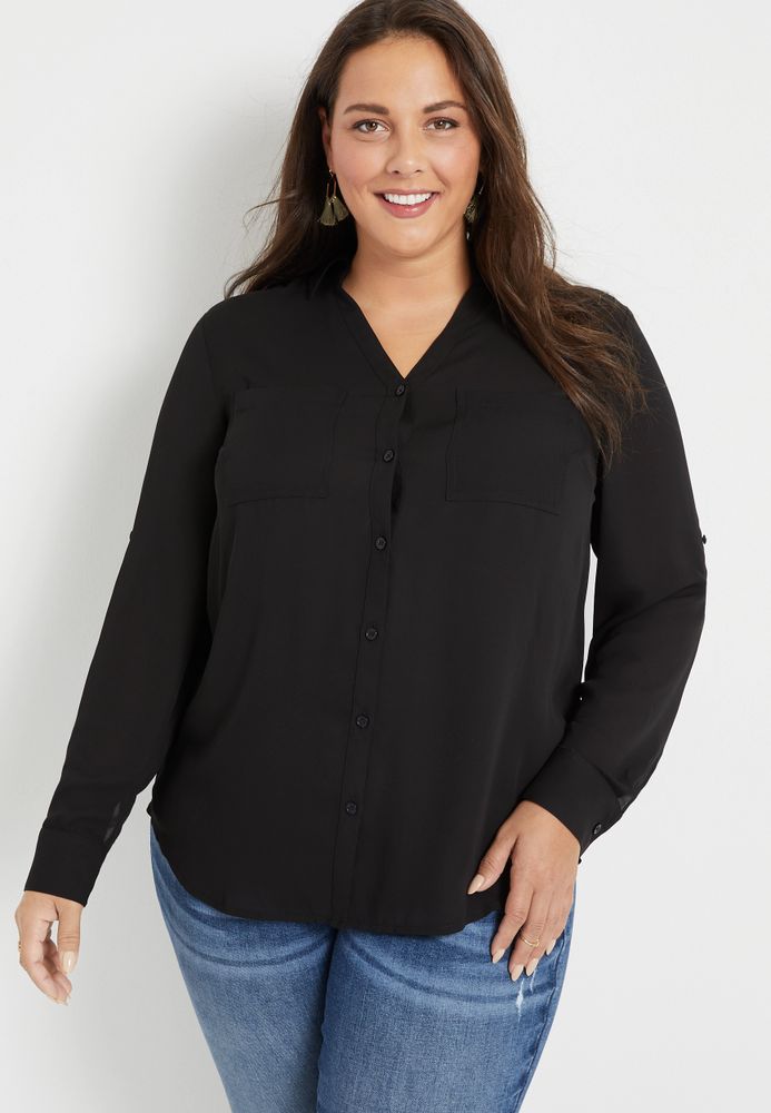Maurices Plus Winona Button Down Blouse | Mall of America®