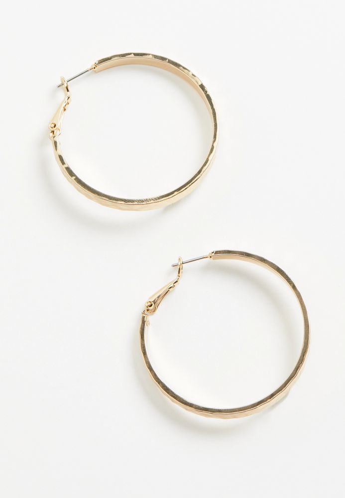 Maurices Gold Textured Large Hoop Earrings | Mall of America®