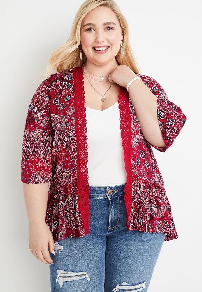 maurices red kimono