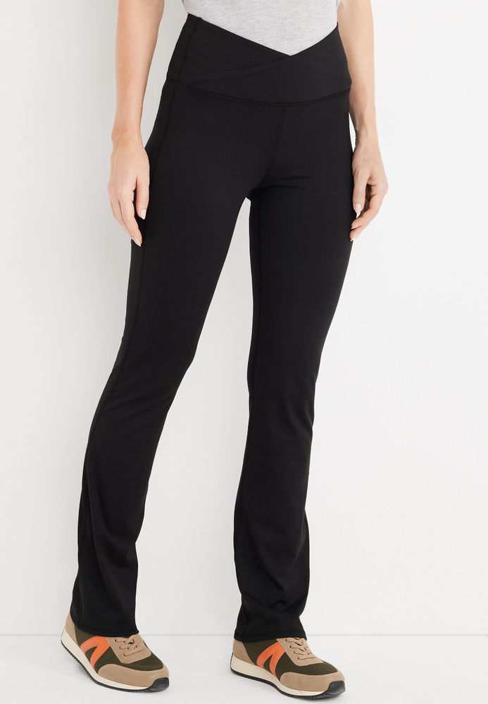 Maurices Black Super High Rise Luxe Crossover Bootcut Legging | Mall of ...