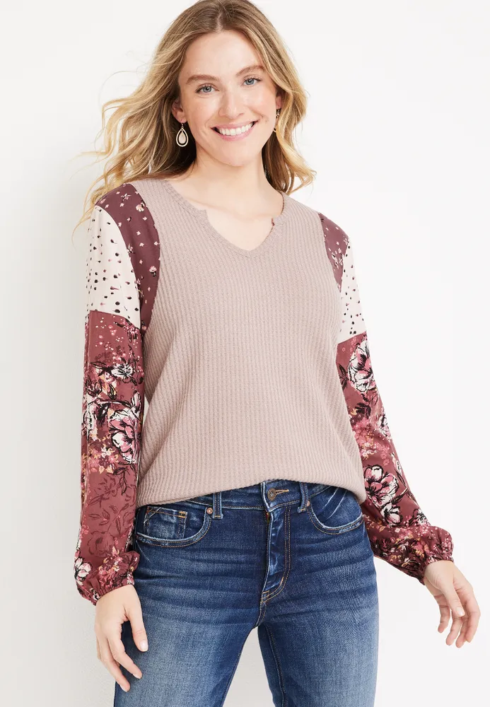 Maurices Waffle Mix Long Sleeve Tee | Hamilton Place