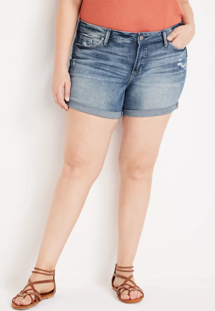 Silver jean cheap shorts plus size