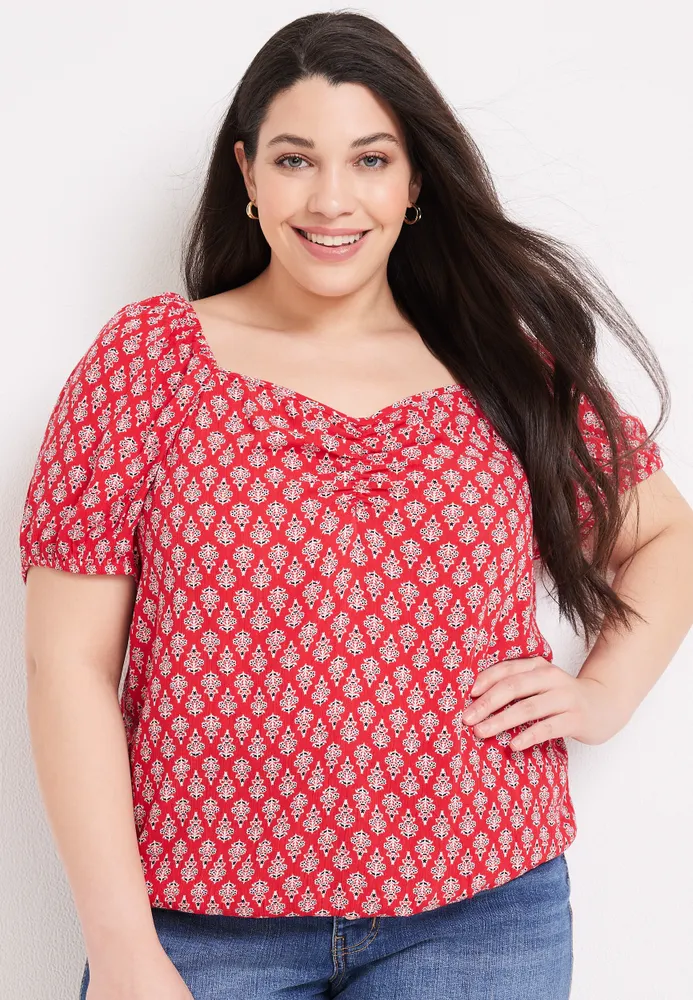 Maurices Plus Medallion Bubble Hem Blouse | Mall of America®