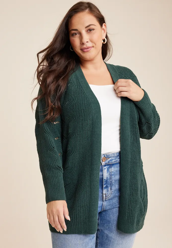 Chenille cardigan plus outlet size