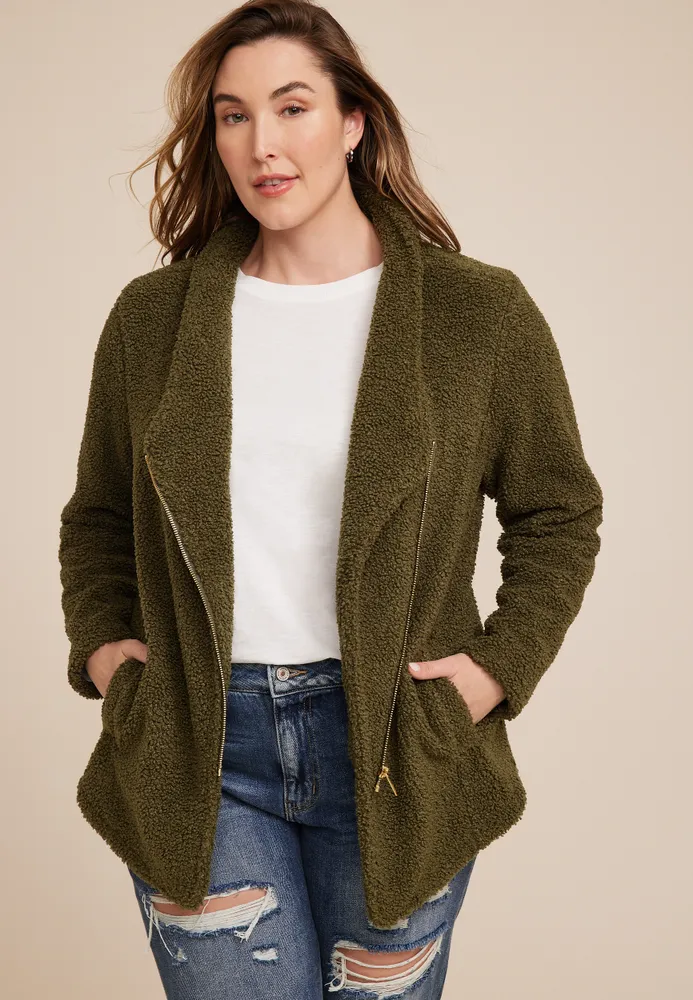 Olive teddy outlet jacket