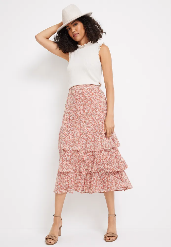 Maurices High Rise Tiered Maxi Skirt | Hamilton Place