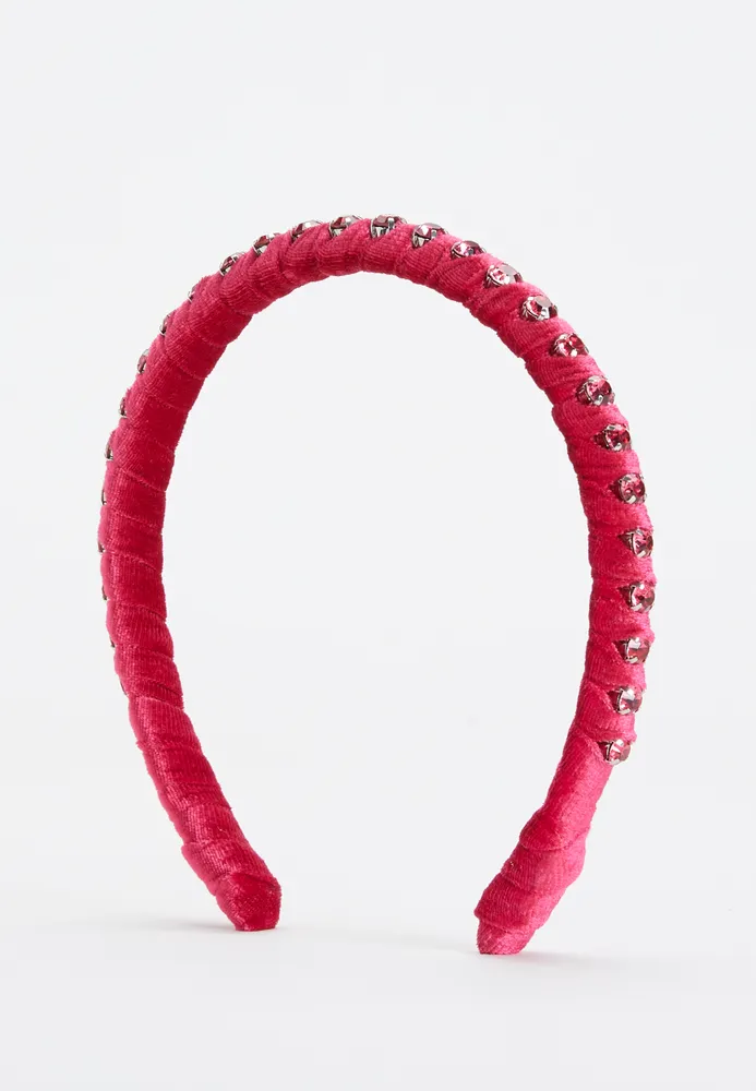 Maurices Pink Jeweled Velvet Headband Hamilton Place