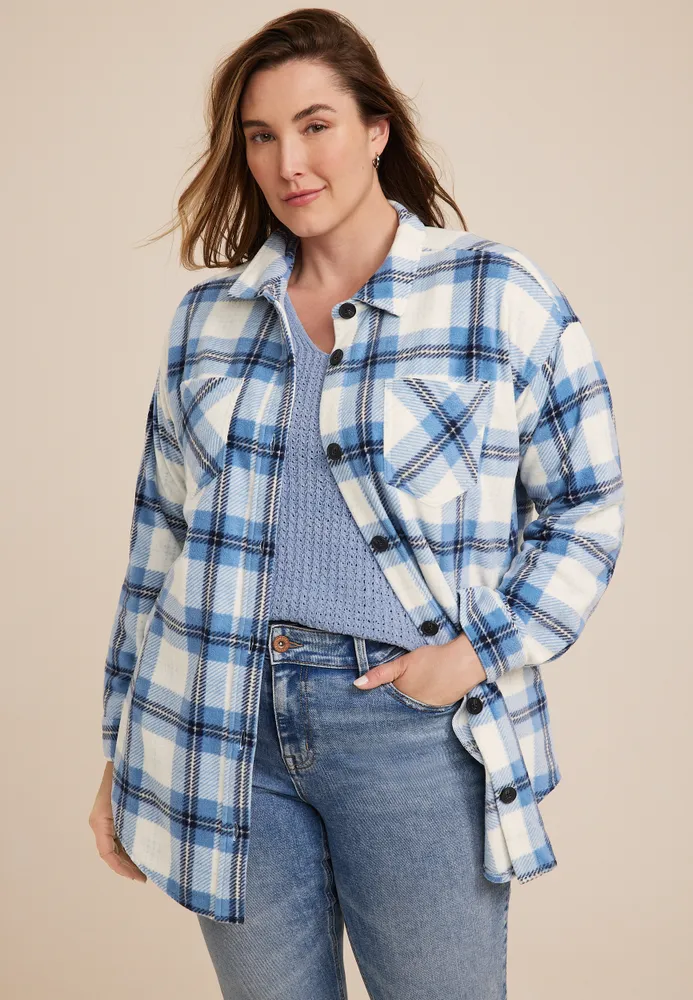 Maurices Plus Wilder Plaid Fleece Shacket | Mall of America®