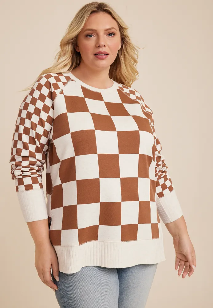 Checkerboard sweatshirt hot sale