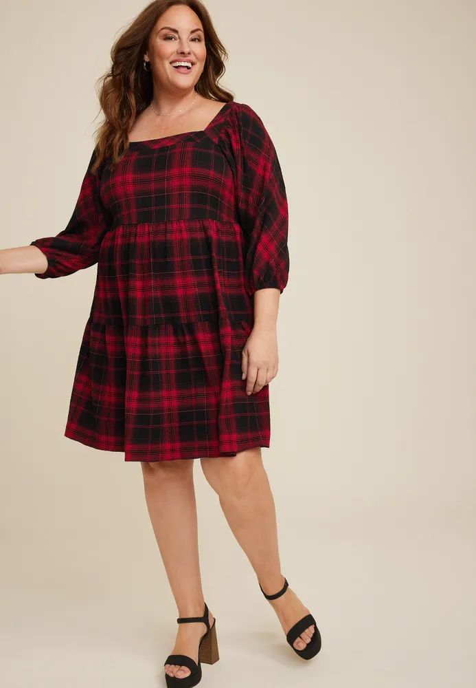 Buffalo plaid dress plus sales size