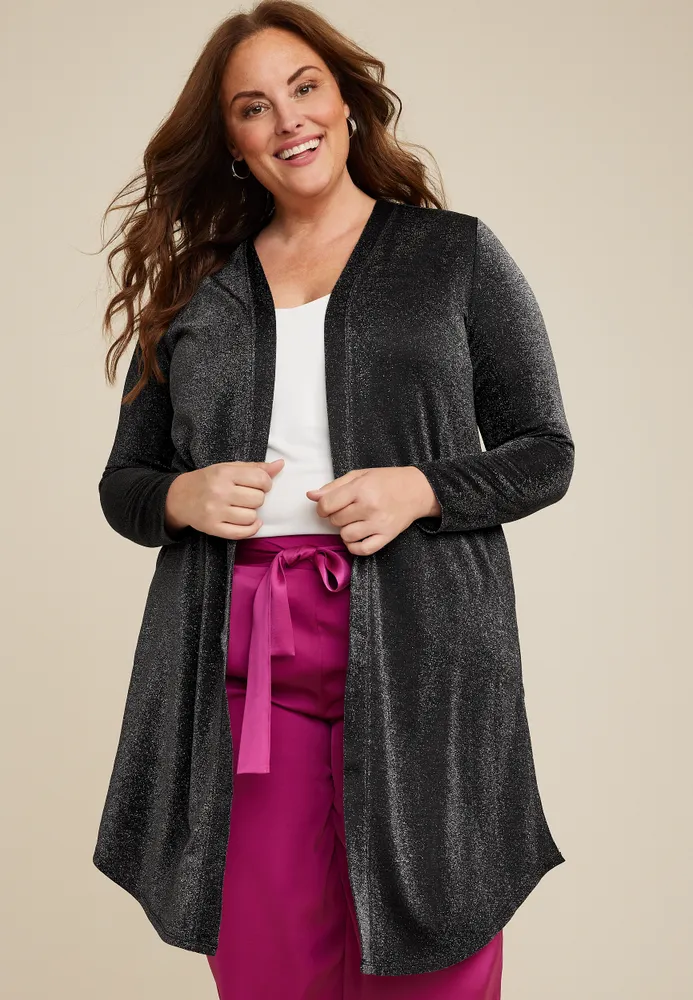 Metallic shop duster cardigan