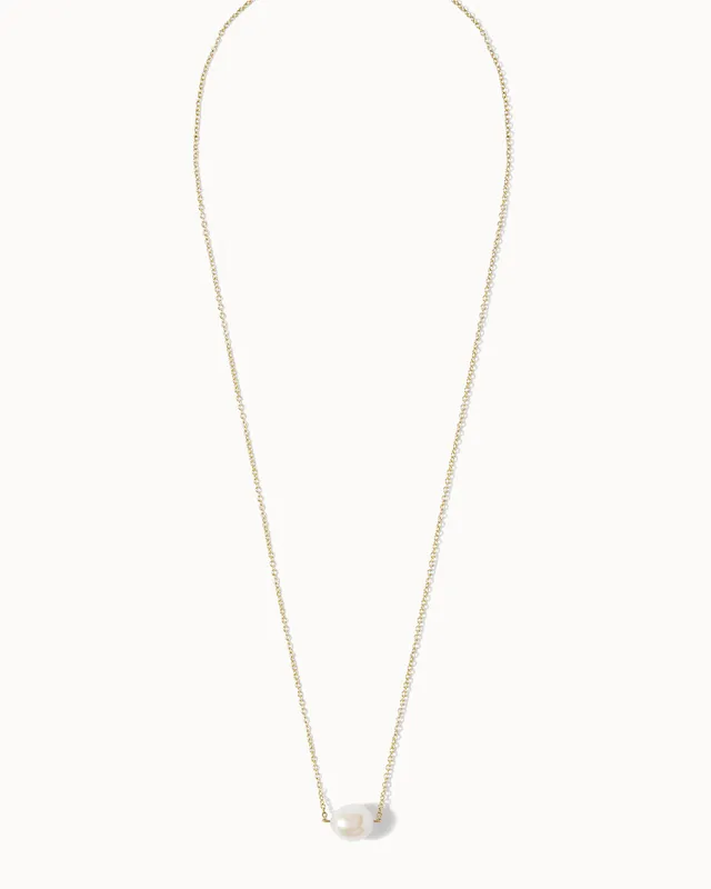 Single pearl store gold necklace