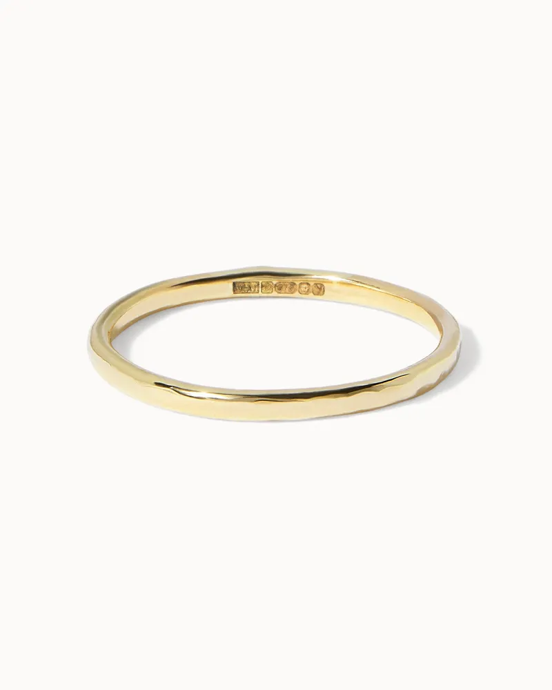 Solid Yellow Gold Beaten Band | King's Cross