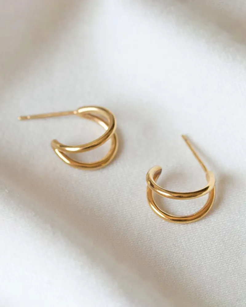 Maya Magal Double Huggie Hoop Earrings | King's Cross