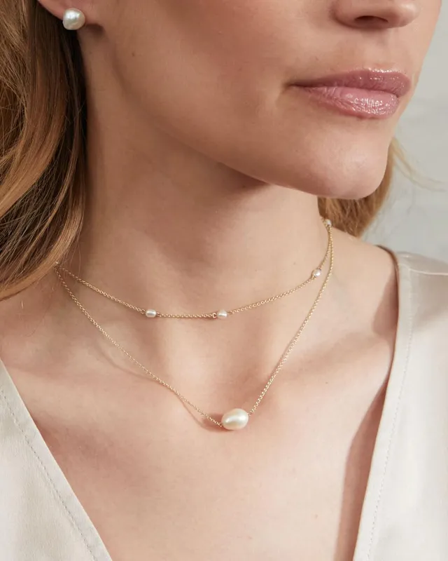 Solid Gold Single Pearl Necklace King s Cross