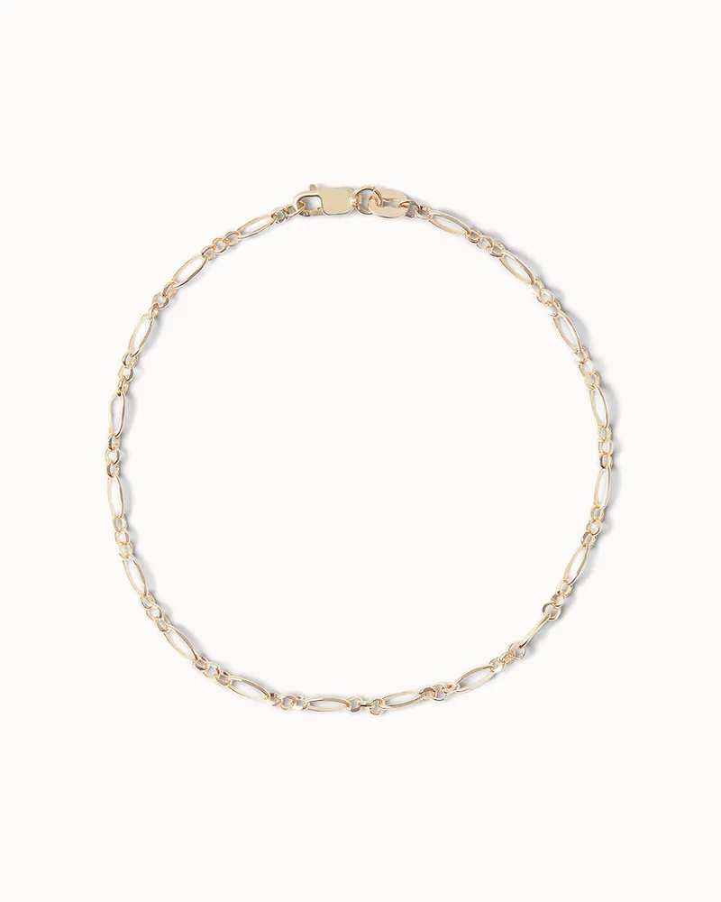 Solid gold deals figaro bracelet