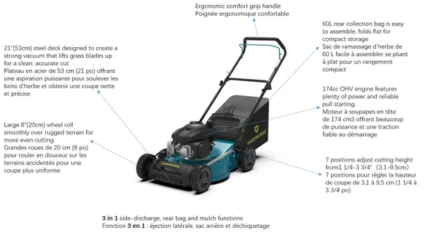 Yardworks 3 in 1 lawn mower best sale