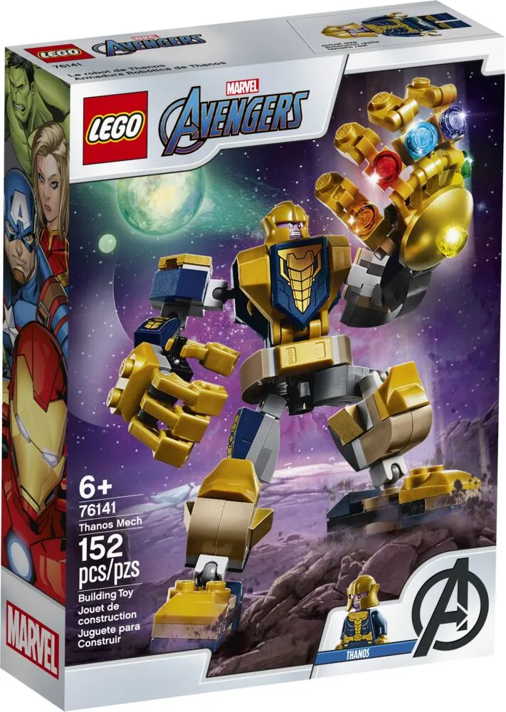 LEGO Thanos Minifigure with Gauntlet and 6 Infinity Stones from