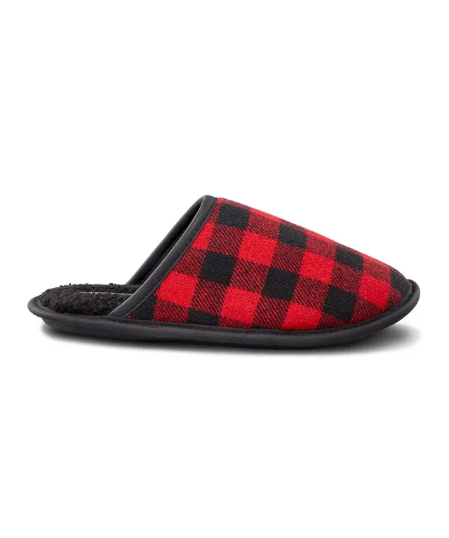 Ardene Mule Slippers with Plaid Lining in Size Polyester