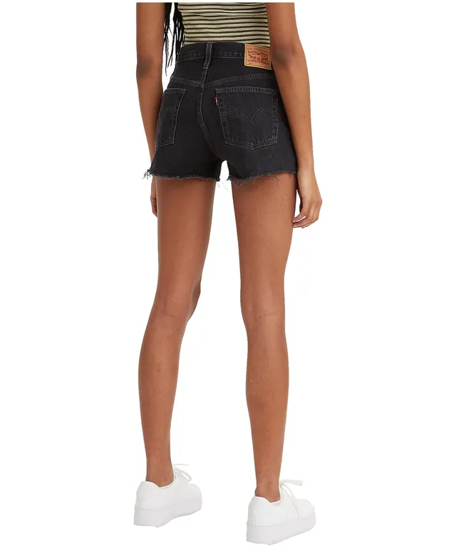 Black high waisted levi deals shorts