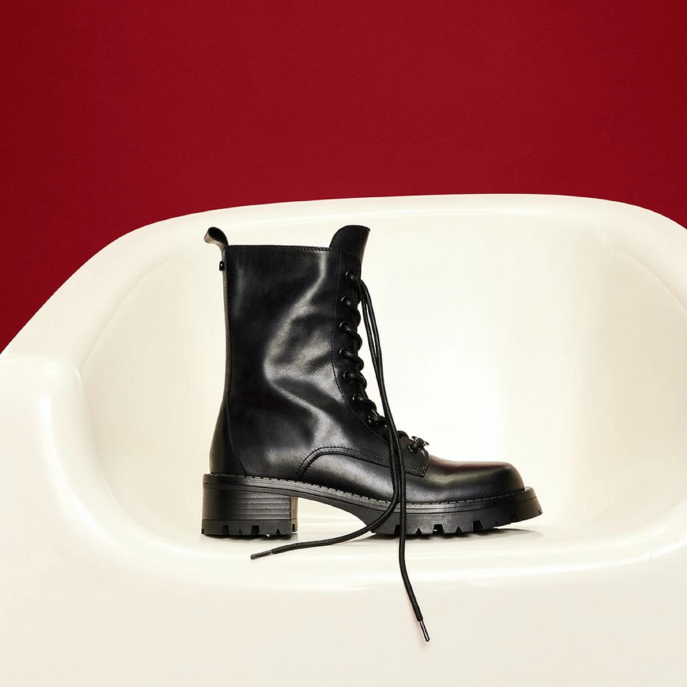 Aldo black combat boots deals