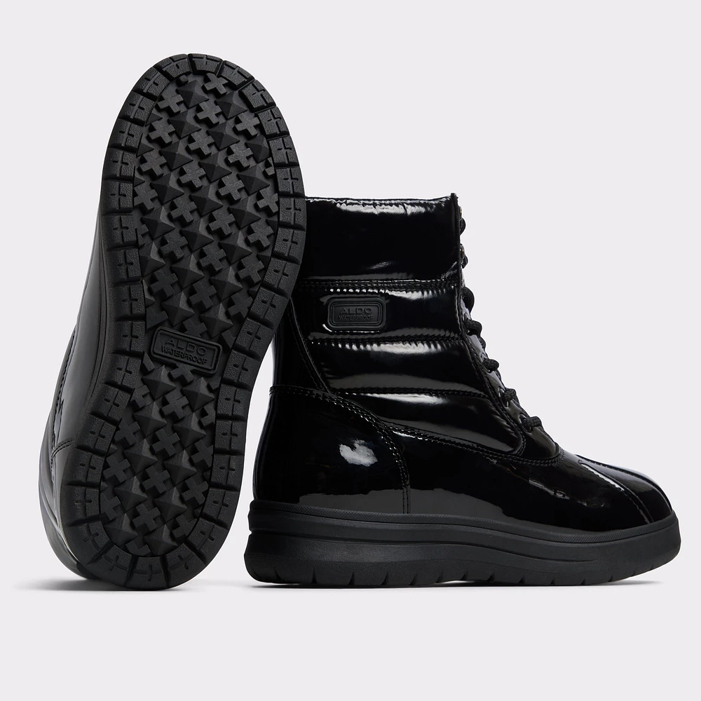 Aldo black patent boots online