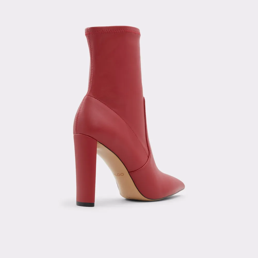 Red booties aldo top