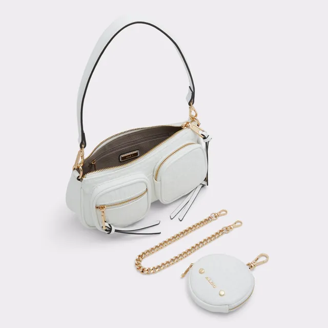 ALDO●マーブルラップフライ バケットバッグ white black Aldo Aderracia Blue-White Striped Handbag for Women : Amazon