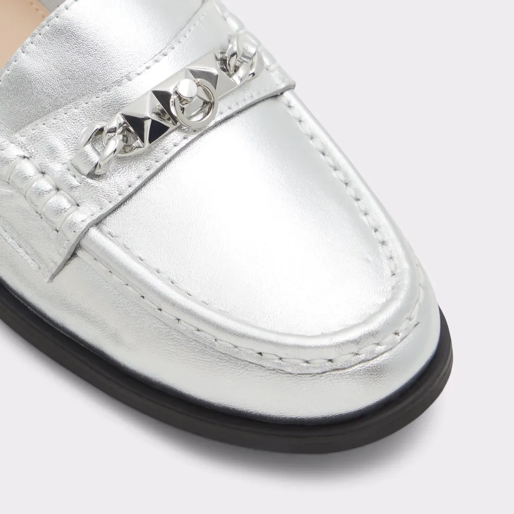 Aldo silver loafers discount