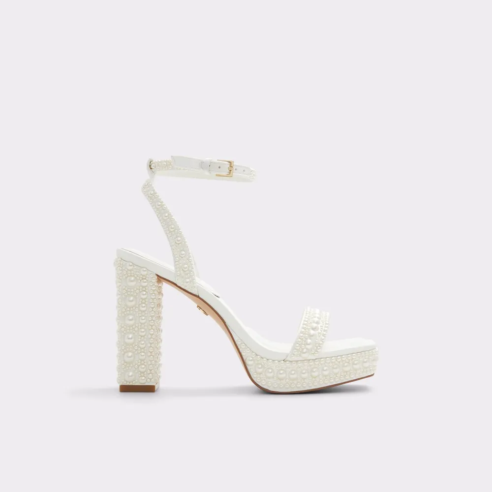 Aldo white strappy heels sales