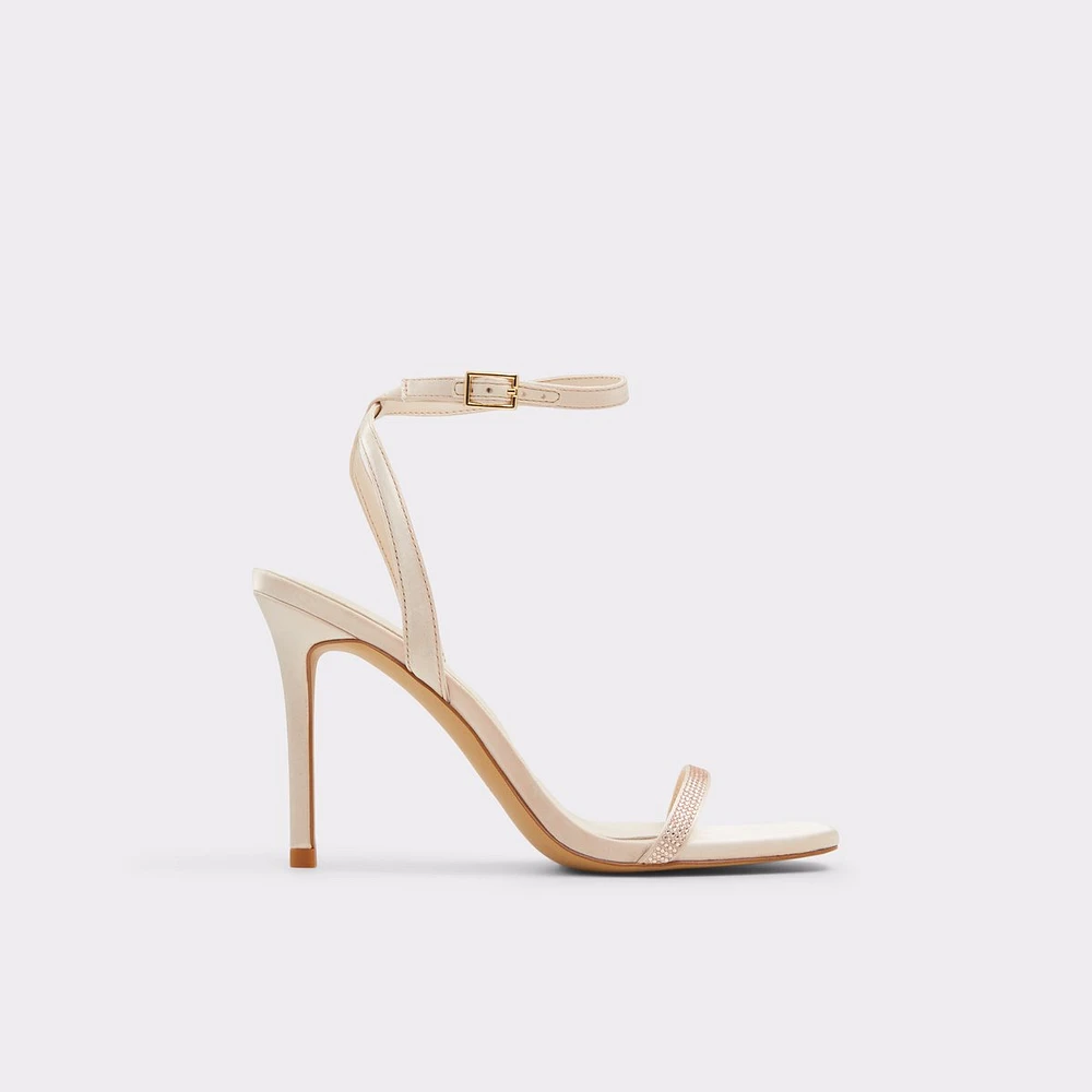 Beige strappy sandals heels top