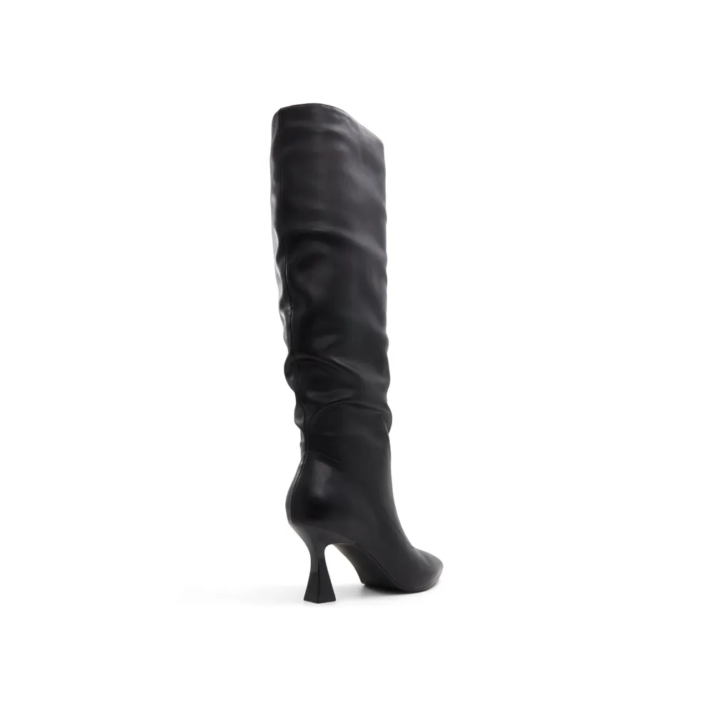 High heel tall black boots shop
