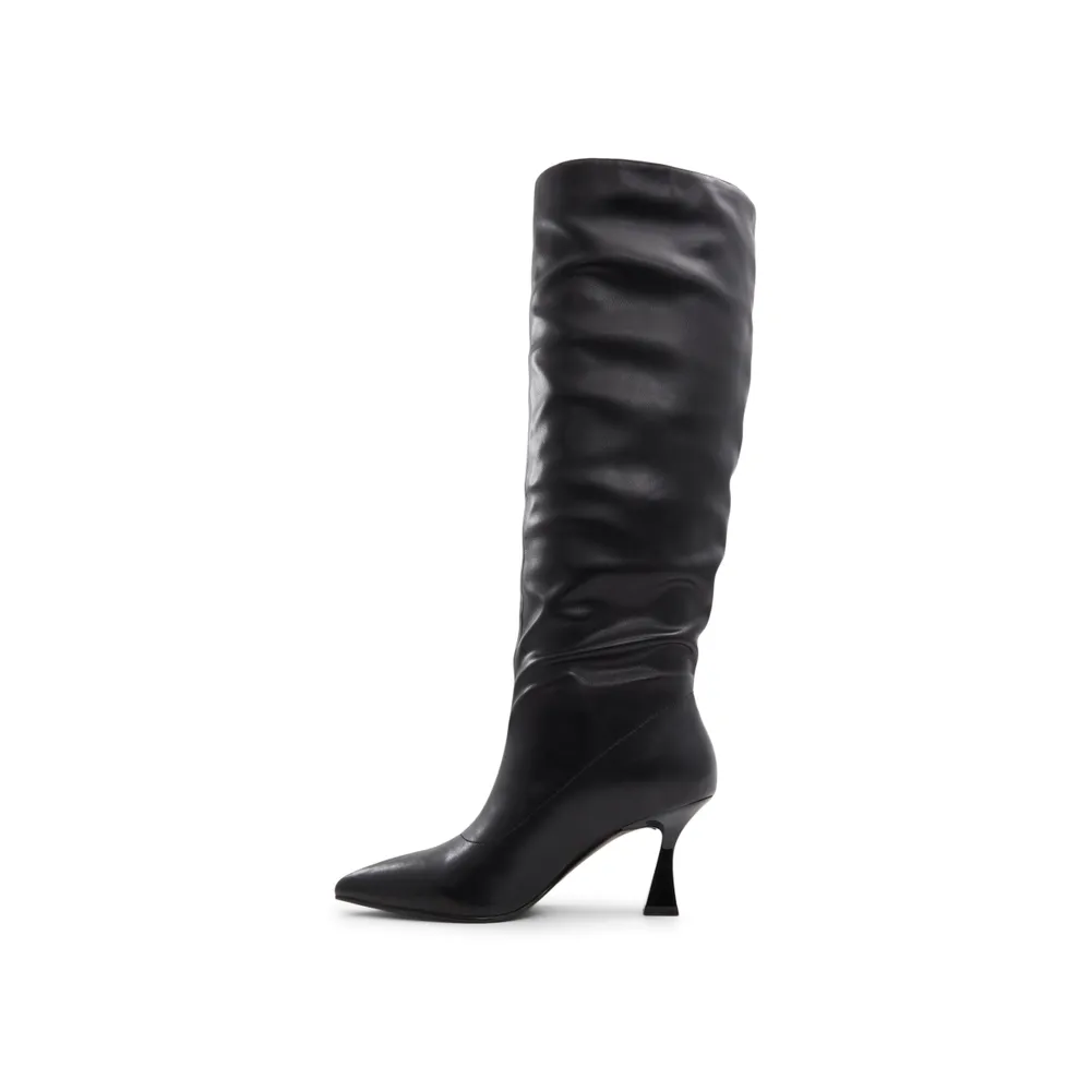 High heel tall black boots online