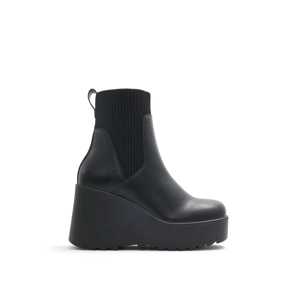 Black booties wedge heel deals