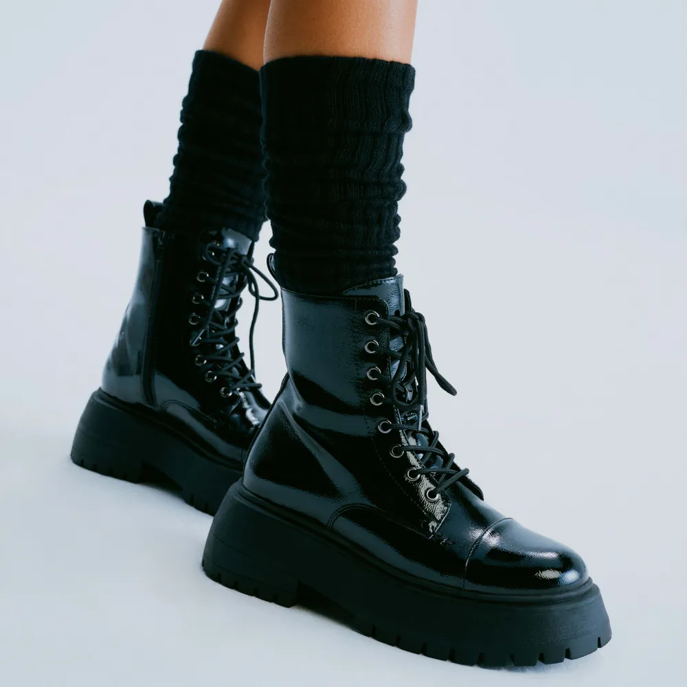 Bulky combat boots sale
