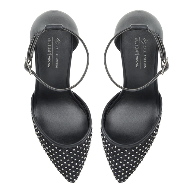 Call It Spring Daliaa Black Textile Mesh Glitter Women's