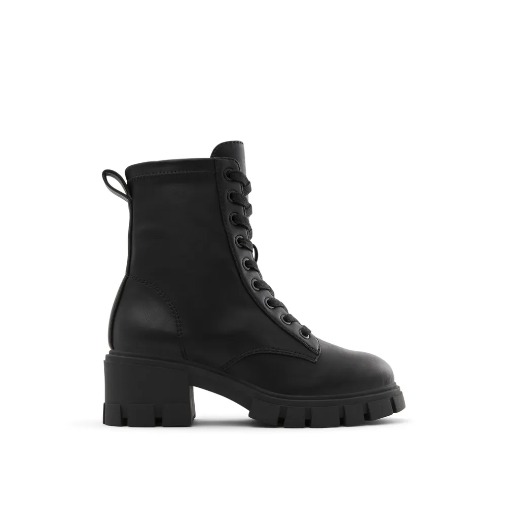 Heeled booties with lug soles outlet