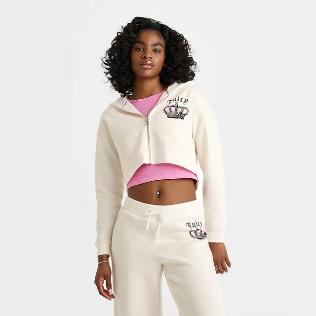 Juicy Couture Women's Juicy Couture Crown Fleece Full-Zip Hoodie