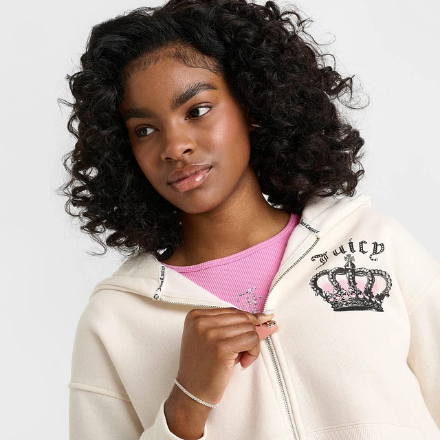 Juicy Couture Women's Juicy Couture Crown Fleece Full-Zip Hoodie