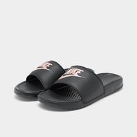 Women's benassi jdi swoosh discount slide sandals from finish line