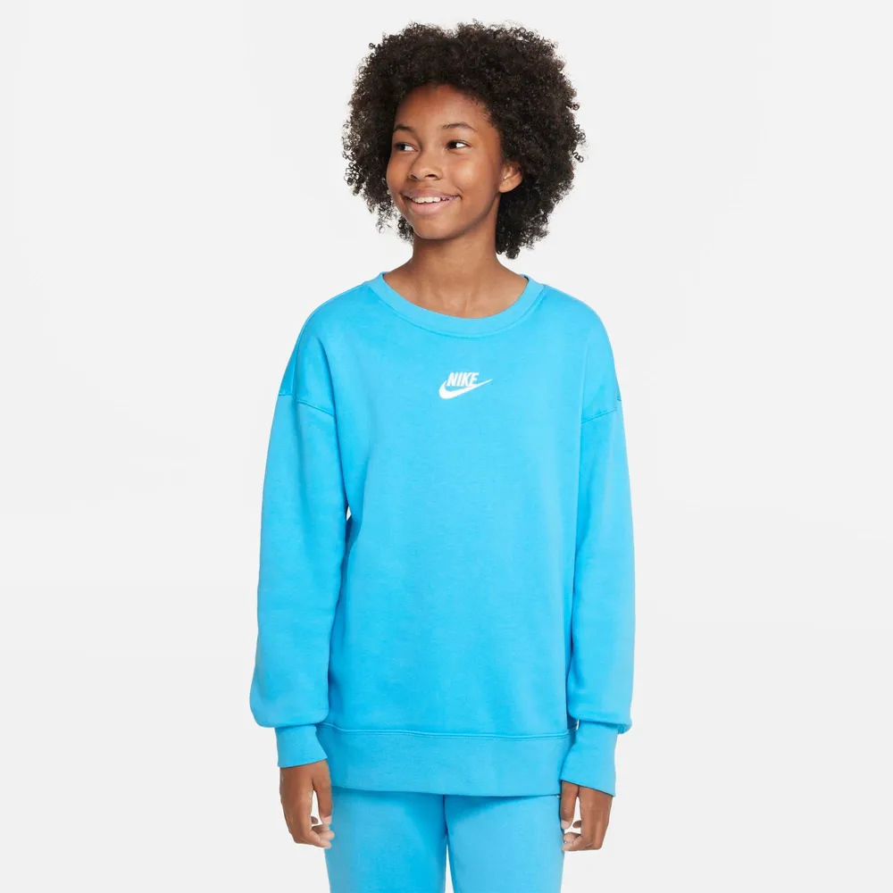 NIKE Girls Nike Club Fleece Boyfriend Crewneck Sweatshirt