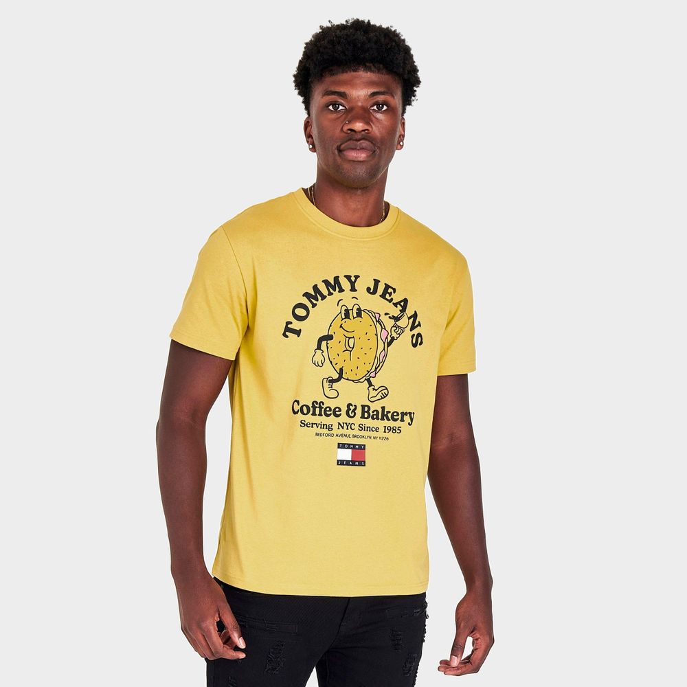 Yellow tommy jeans t on sale shirt